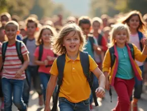 soap bible study: proverbs 22:6 kids runnig and happy to be attending school