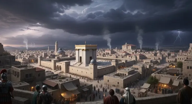 daniel and the son of man featuring Jerusalem and the temple during first-century judgment imagery