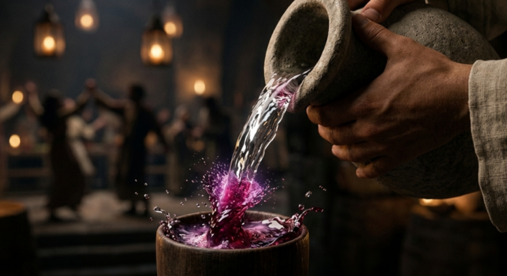 jesus turns water into wine